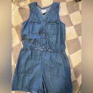 Old Navy Chambray Blue Kids Romper | Size L 10/12